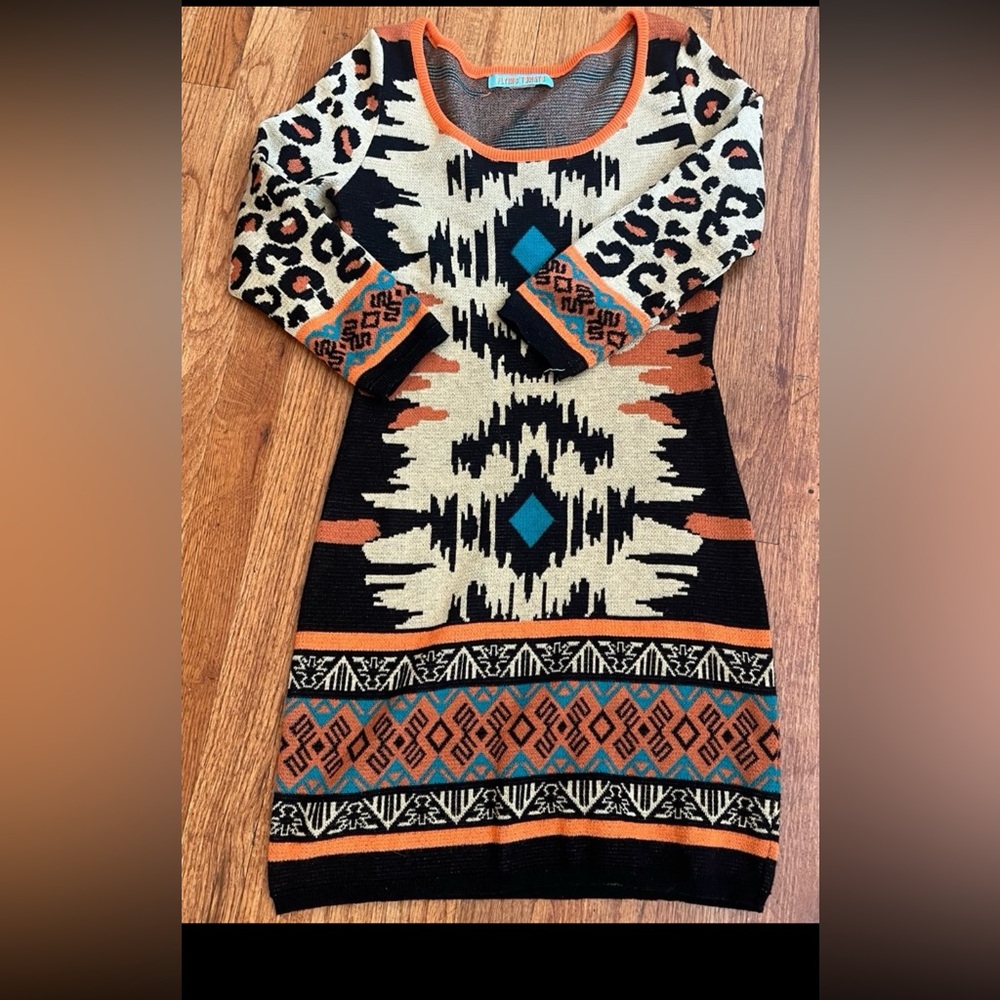 Flying tomato Aztec animal print body con dress